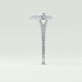 2.0 CT Pear Cut Halo & Pave Split Shank Lab-Grown Diamond Engagement Ring 16