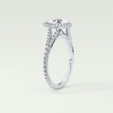 2.0 CT Pear Cut Halo & Pave Split Shank Lab-Grown Diamond Engagement Ring 17