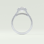 2.0 CT Pear Cut Halo & Pave Split Shank Moissanite Engagement Ring