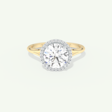 2.0 CT Round Cut Halo Split Shank Moissanite Engagement Ring