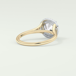 2.0 CT Round Cut Halo Split Shank Lab Grown Diamond Engagement Ring