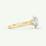 2.0 CT Round Cut Halo Split Shank Moissanite Engagement Ring