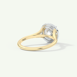 2.0 CT Round Cut Halo Two Tone Lab-Grown Diamond Engagement Ring