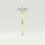 2.0 CT Round Cut Halo Split Shank Lab Grown Diamond Engagement Ring