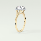 2.0 CT Round Cut Halo Split Shank Lab Grown Diamond Engagement Ring