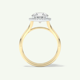 2.0 CT Round Cut Halo Split Shank Moissanite Engagement Ring