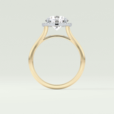 2.0 CT Round Cut Halo Split Shank Lab Grown Diamond Engagement Ring