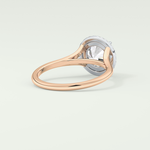 2.0 CT Round Cut Halo Split Shank Lab Grown Diamond Engagement Ring