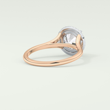 2.0 CT Round Cut Halo Split Shank Lab Grown Diamond Engagement Ring
