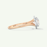 2.0 CT Round Cut Halo Split Shank Moissanite Engagement Ring