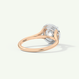 2.0 CT Round Cut Halo Split Shank Moissanite Engagement Ring