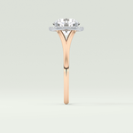 2.0 CT Round Cut Halo Split Shank Lab Grown Diamond Engagement Ring