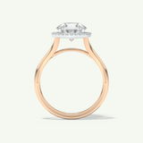 2.0 CT Round Cut Halo Split Shank Moissanite Engagement Ring