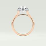 2.0 CT Round Cut Halo Split Shank Lab Grown Diamond Engagement Ring