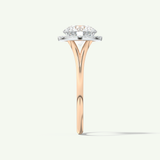 2.0 CT Round Cut Halo Split Shank Moissanite Engagement Ring