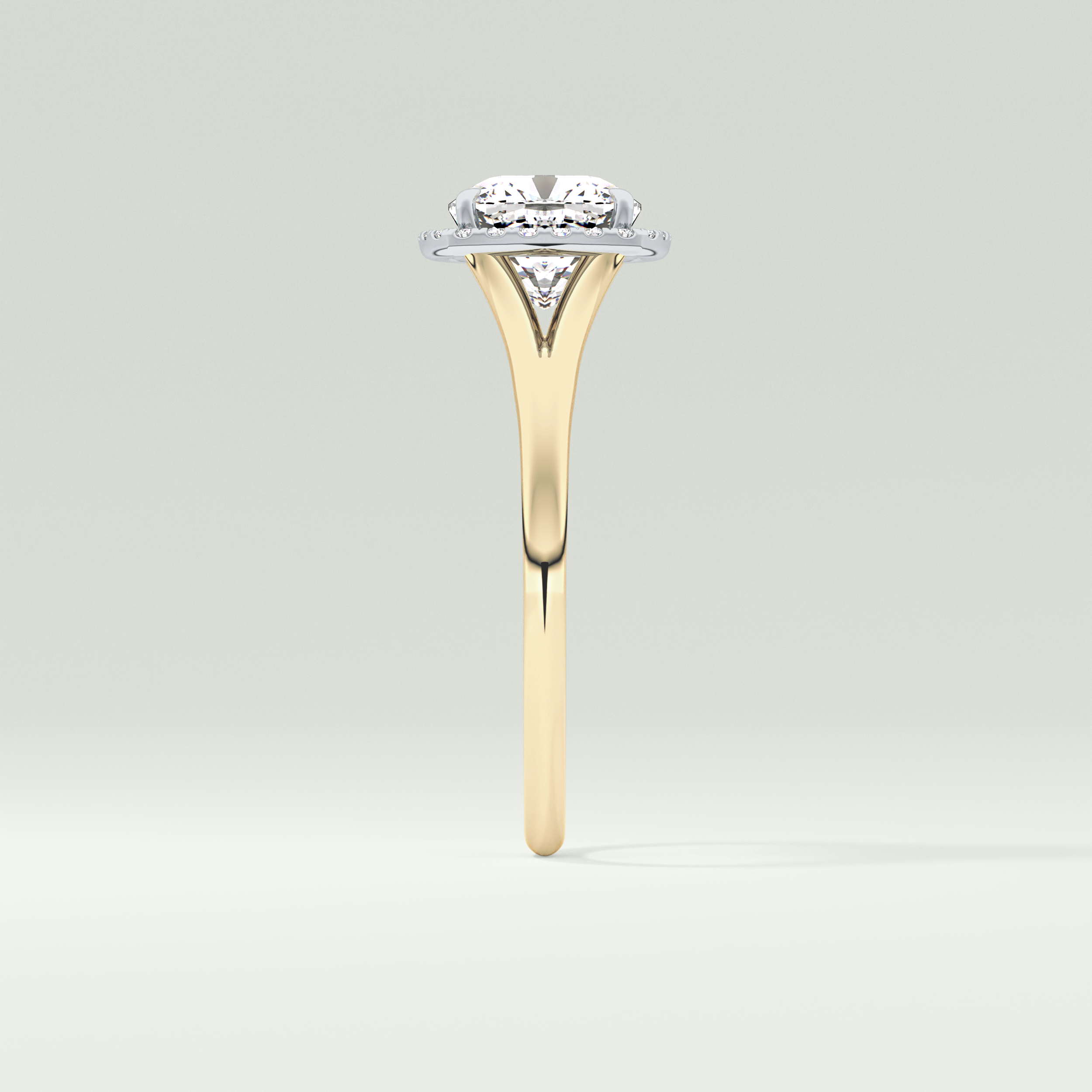 2.0 CT Cushion Cut Halo Split Shank Lab-Grown Diamond Engagement Ring 4