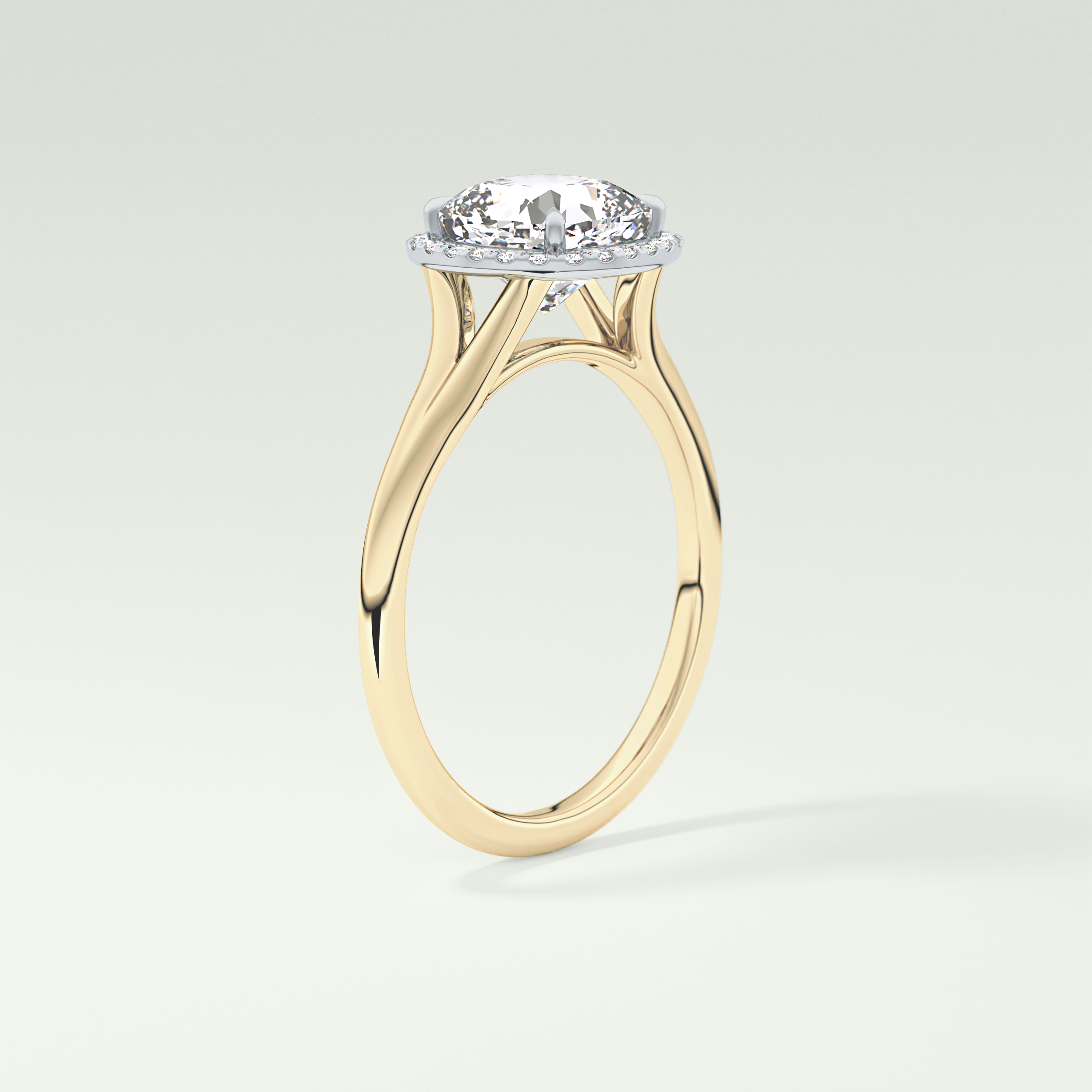 2.0 CT Cushion Cut Halo Split Shank Lab-Grown Diamond Engagement Ring 5