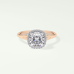 2.0 CT Cushion Cut Halo Split Shank Lab-Grown Diamond Engagement Ring 7