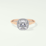 2.0 CT Cushion Cut Halo Split Shank Lab-Grown Diamond Engagement Ring 7