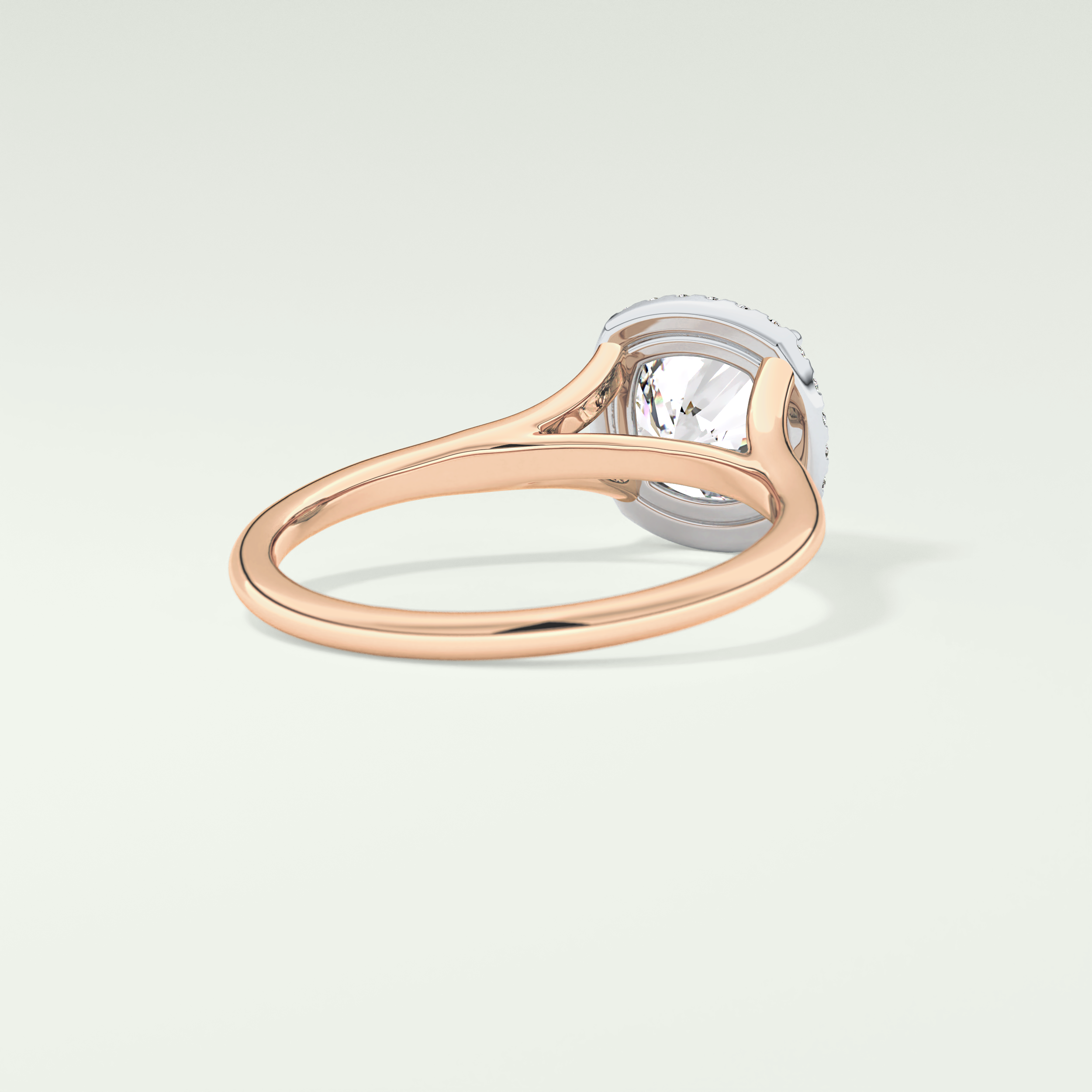 2.0 CT Cushion Cut Halo Split Shank Lab-Grown Diamond Engagement Ring 8