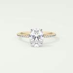 2.0 CT Oval Cut Pave & Hidden Stone Lab-Grown Diamond Engagement Ring 1