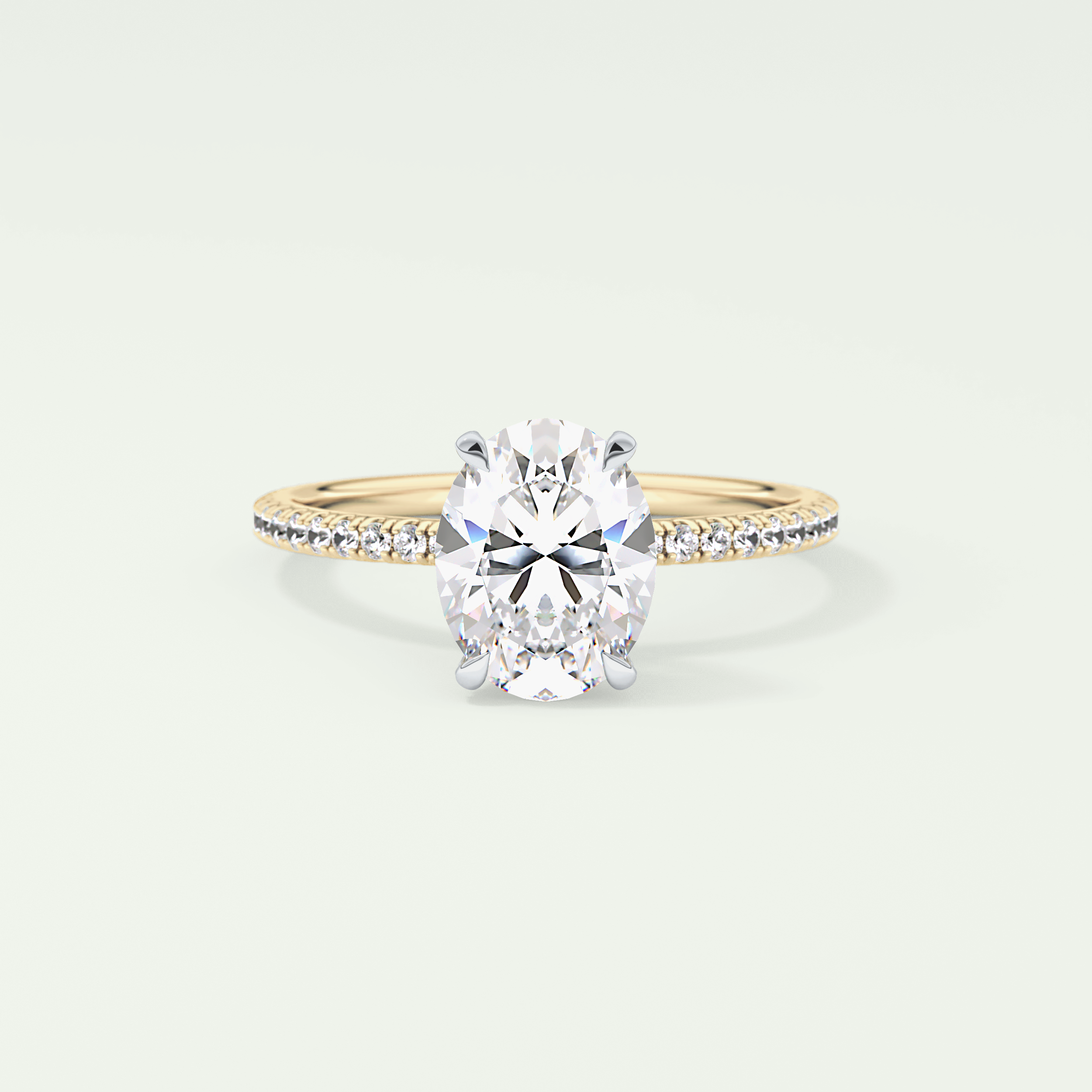2.0 CT Oval Cut Pave & Hidden Stone Lab-Grown Diamond Engagement Ring 1
