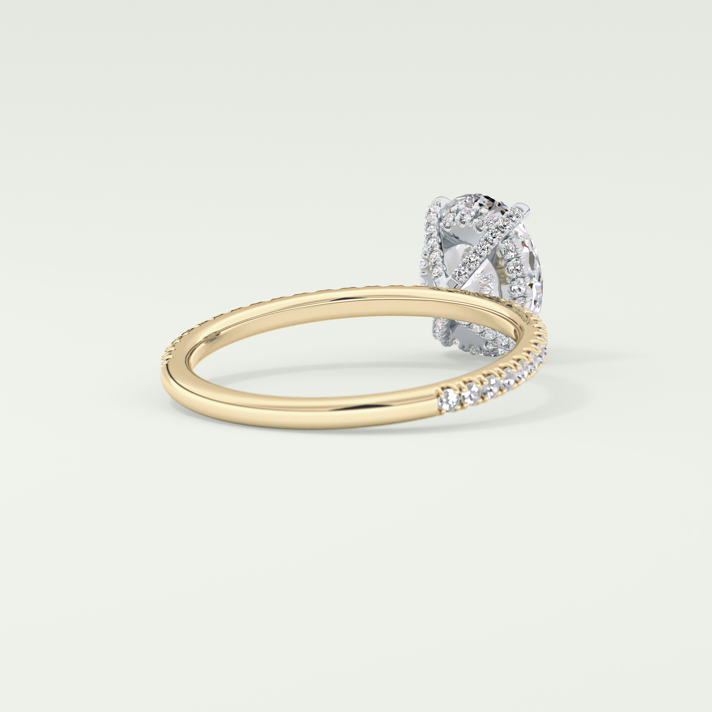 2.0 CT Oval Cut Pave & Hidden Stone Lab-Grown Diamond Engagement Ring 2