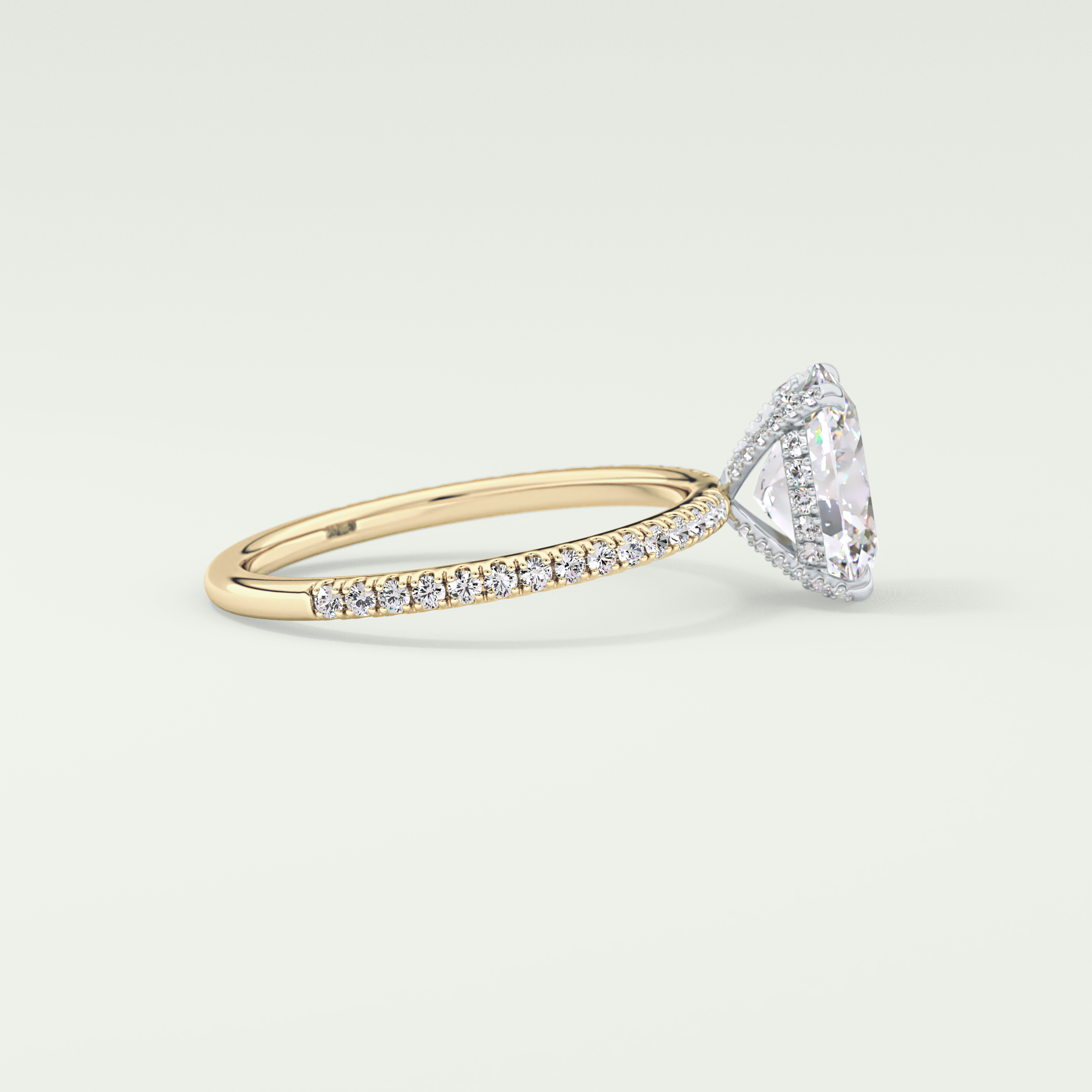 2.0 CT Oval Cut Pave & Hidden Stone Lab-Grown Diamond Engagement Ring 3