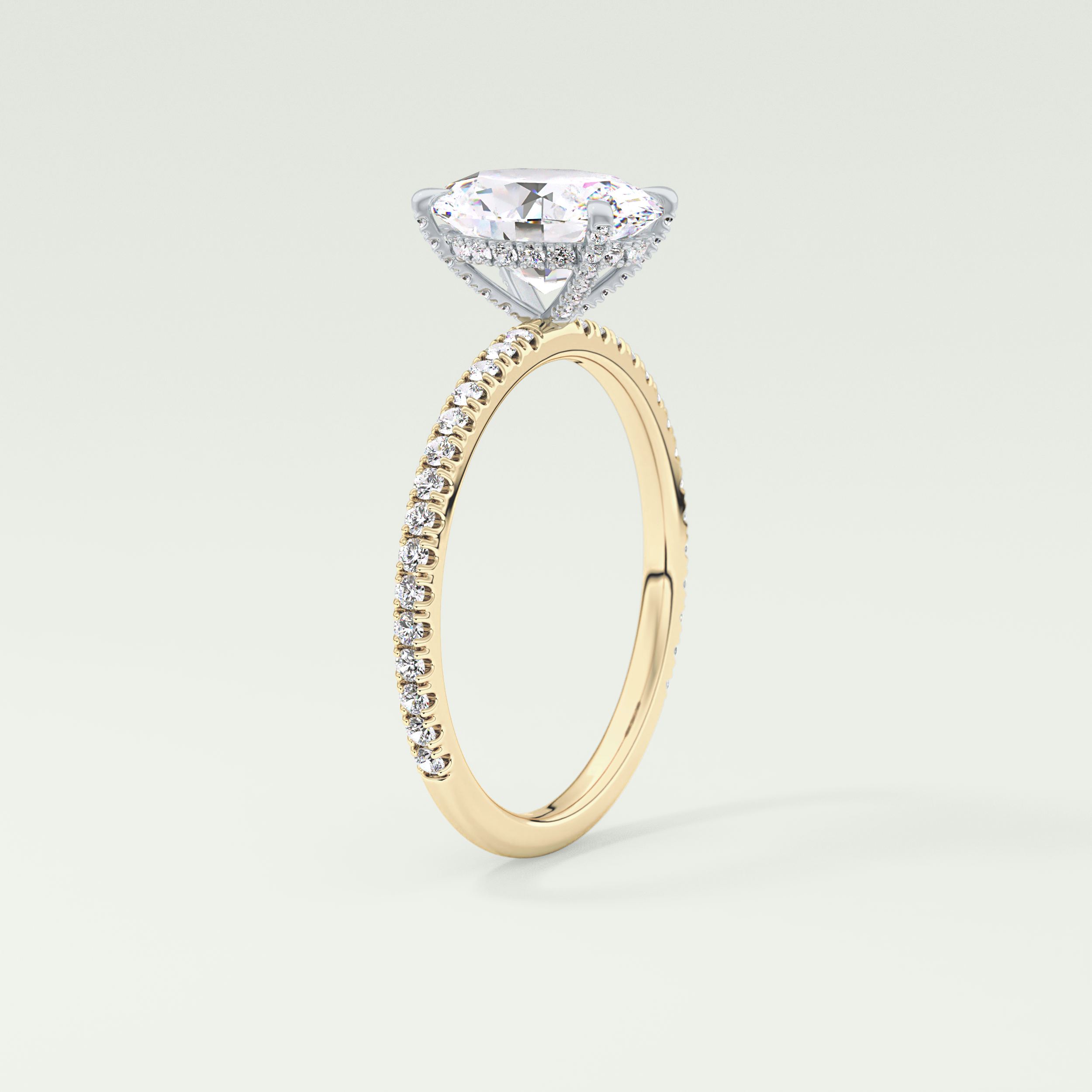2.0 CT Oval Cut Pave & Hidden Stone Lab-Grown Diamond Engagement Ring 5
