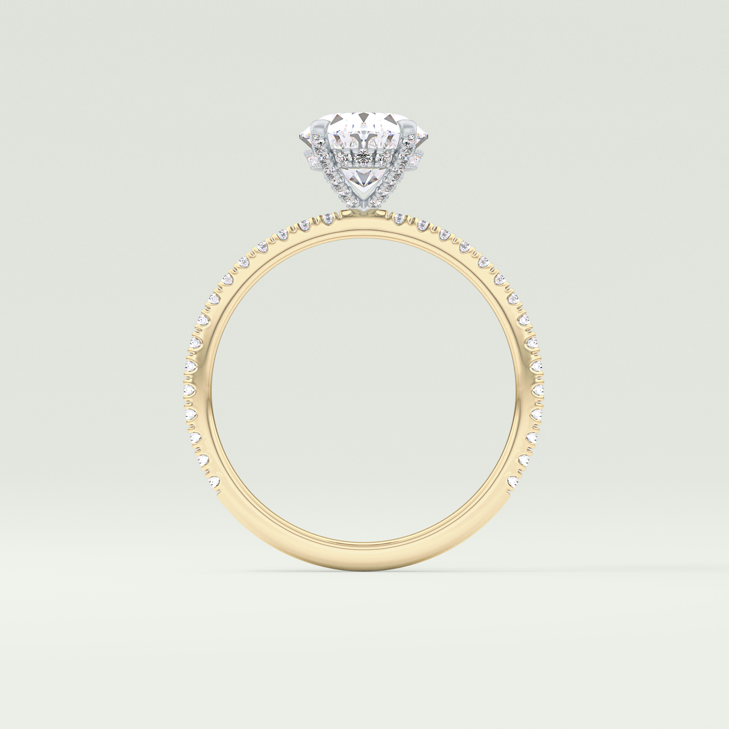 2.0 CT Oval Cut Pave & Hidden Stone Lab-Grown Diamond Engagement Ring 6