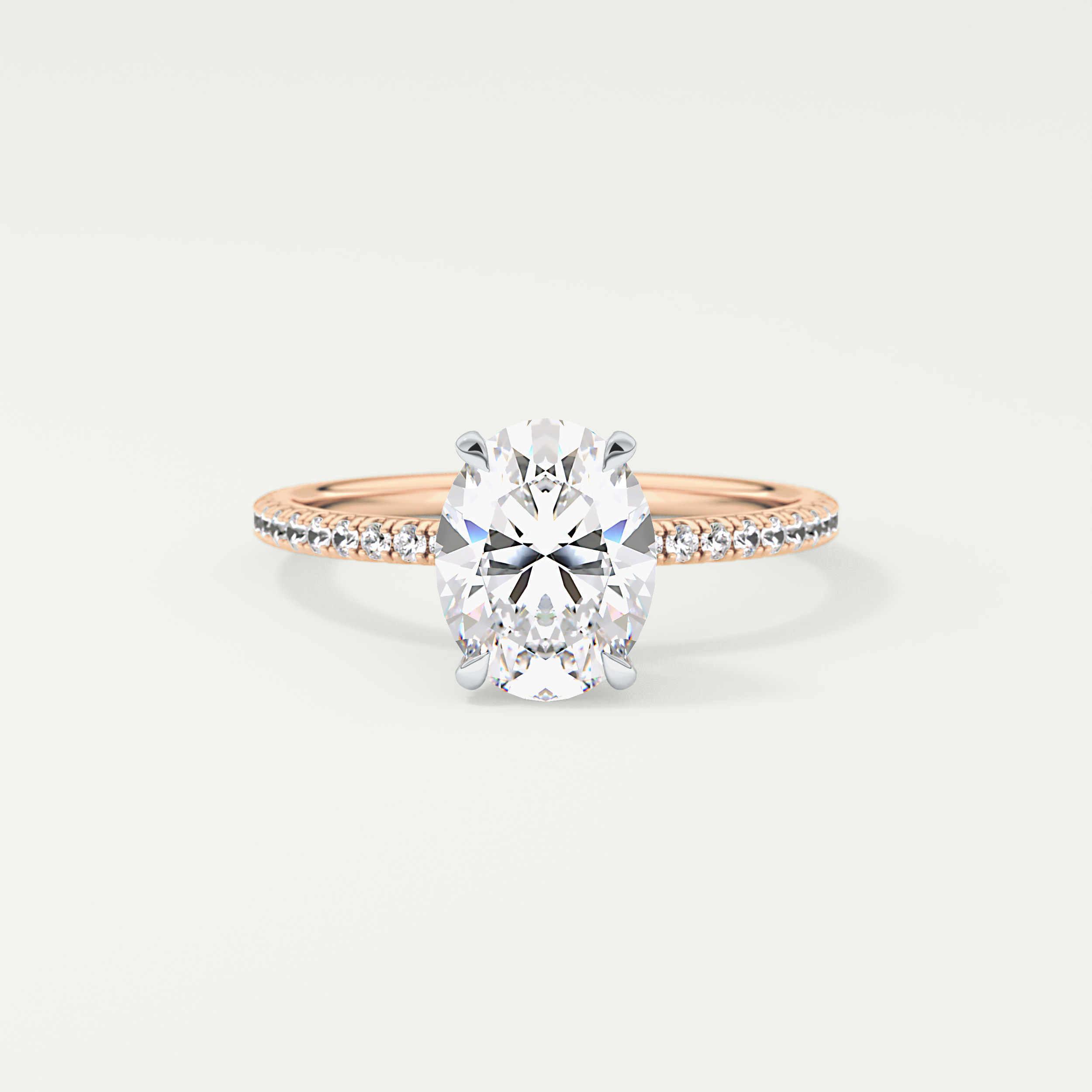 2.0 CT Oval Cut Pave & Hidden Stone Lab-Grown Diamond Engagement Ring 7