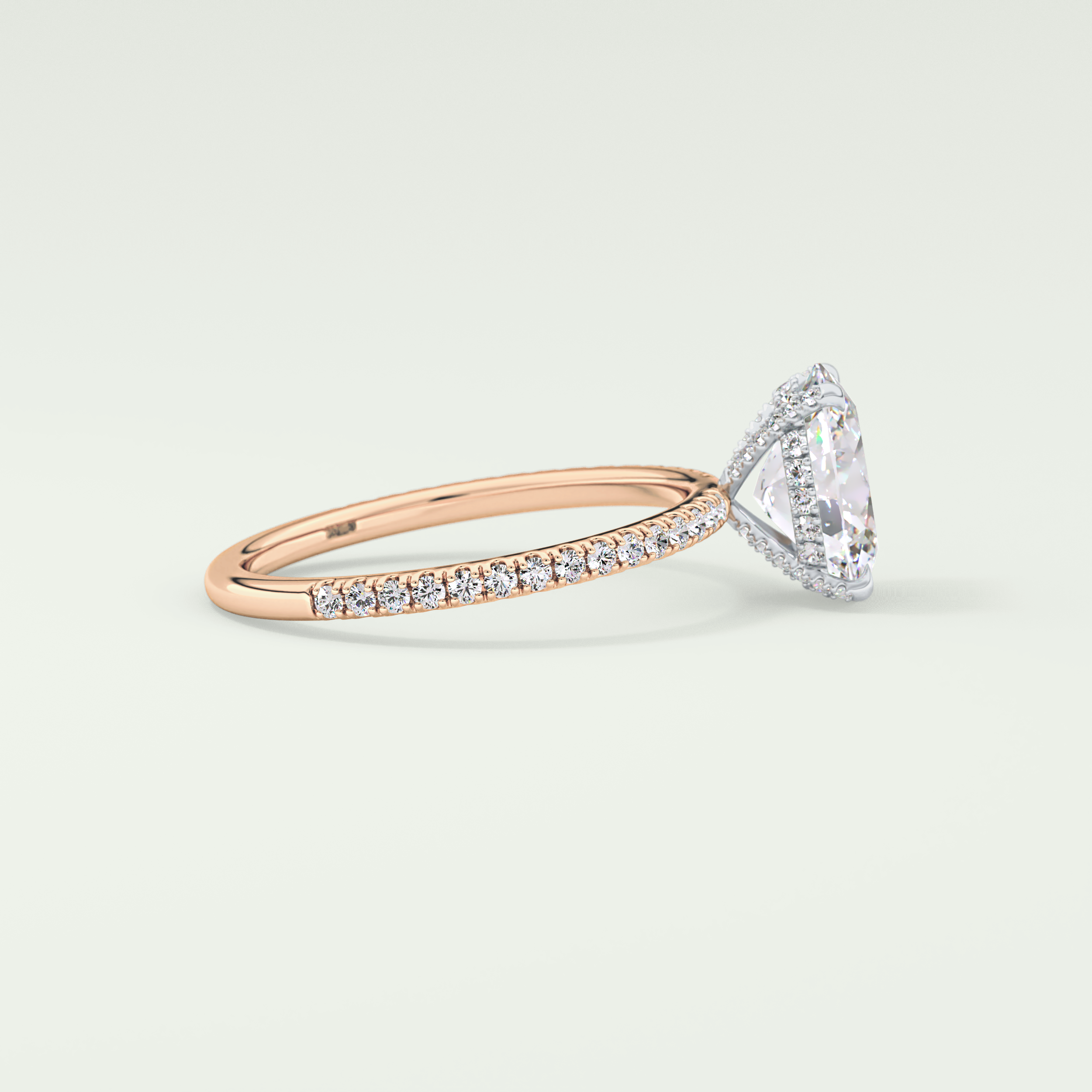 2.0 CT Oval Cut Pave & Hidden Stone Lab-Grown Diamond Engagement Ring 9