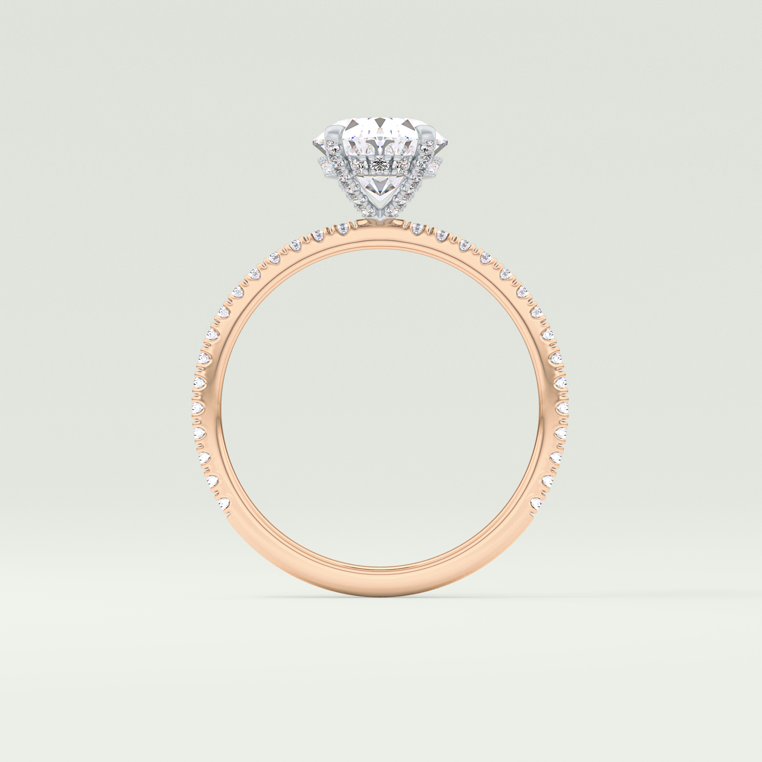 2.0 CT Oval Cut Pave & Hidden Stone Lab-Grown Diamond Engagement Ring 12