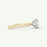 2.0 CT Round Cut Pave & Hidden Halo Moissanite Engagement Ring