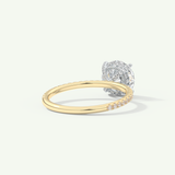 2.0 CT Round Cut Pave & Hidden Halo Moissanite Engagement Ring