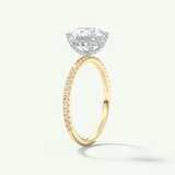 2.0 CT Round Cut Pave & Hidden Halo Moissanite Engagement Ring