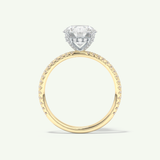2.0 CT Round Cut Pave & Hidden Halo Moissanite Engagement Ring