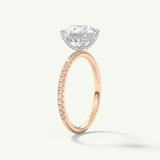 2.0 CT Round Cut Pave & Hidden Halo Moissanite Engagement Ring