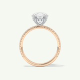 2.0 CT Round Cut Pave & Hidden Halo Moissanite Engagement Ring
