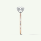 2.0 CT Round Cut Pave & Hidden Halo Moissanite Engagement Ring