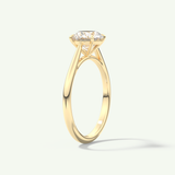 2.0 CT Round Cut Solitaire Moissanite Engagement Ring