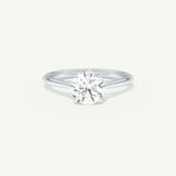 2.0 CT Round Cut Solitaire Moissanite Engagement Ring