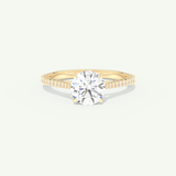 1.5 CT Round Cut Pave Moissanite Engagement Ring