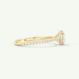 1.5 CT Round Cut Pave Lab-Grown Diamond Engagement Ring