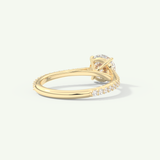 1.5 CT Round Cut Pave Moissanite Engagement Ring