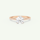 1.5 CT Round Cut Pave Moissanite Engagement Ring