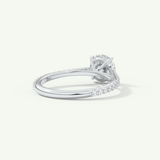 1.5 CT Round Cut Pave Moissanite Engagement Ring