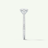 1.5 CT Round Cut Pave Moissanite Engagement Ring