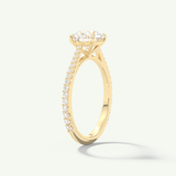 1.5 CT Round Cut Pave Moissanite Engagement Ring
