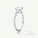 1.5 CT Round Cut Pave Lab-Grown Diamond Engagement Ring